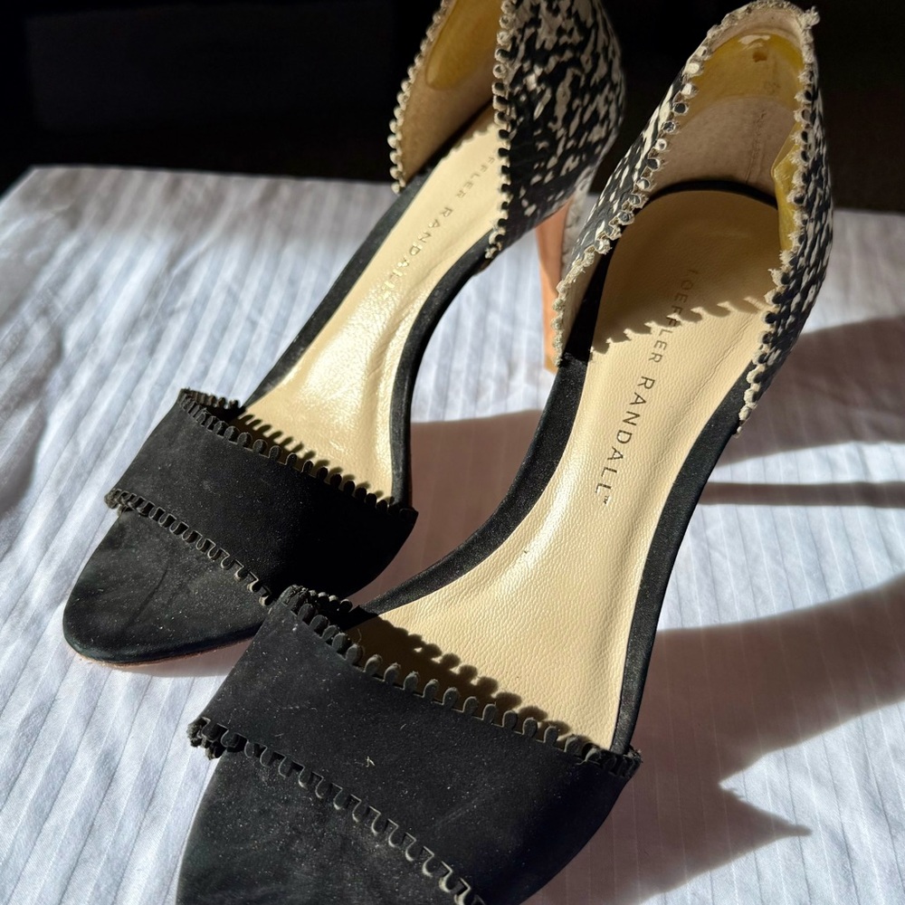 Loeffler Randall Black and Cream Heels